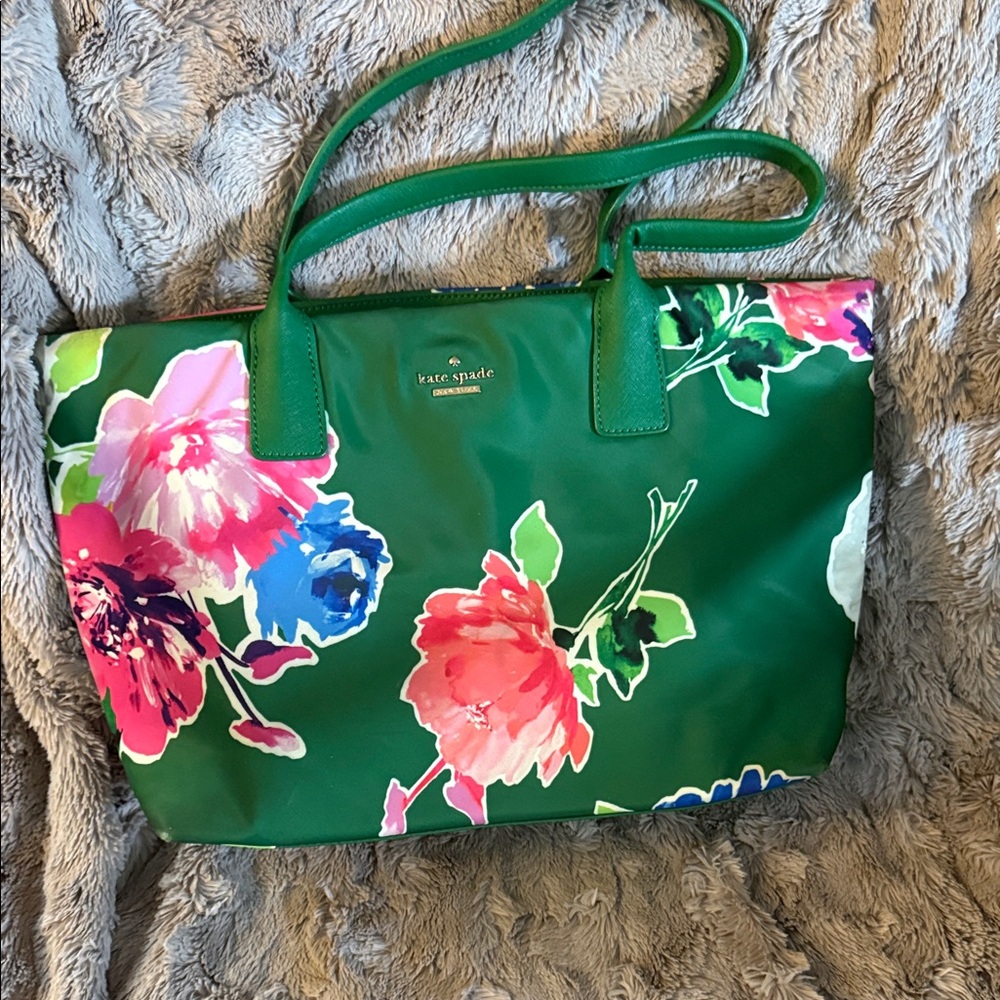 Kate Spade Vibrant Green Floral Tote